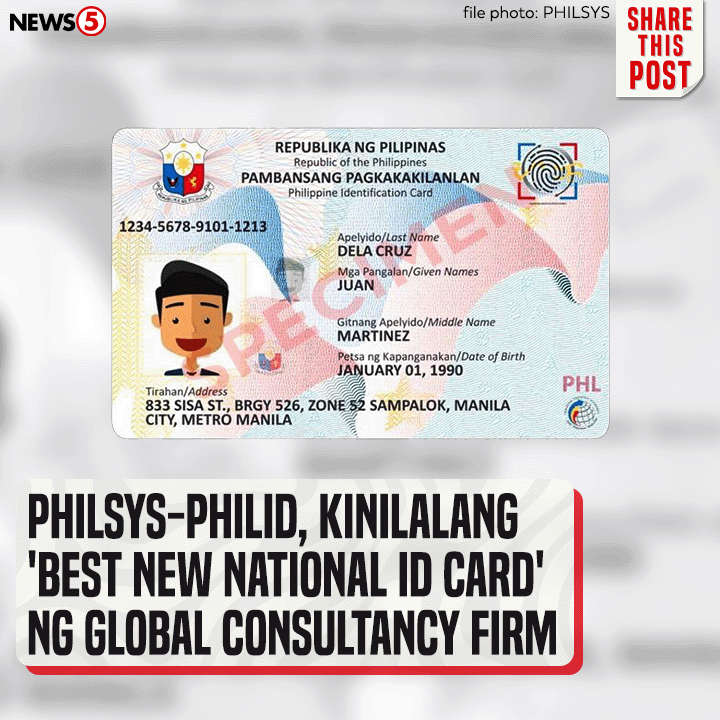 News5PH's tweet photo. Kinilala ang PhilID ng Philippine Identification System #PhilSys bilang "Best New National ID Card" sa High Security Printing (HSP) Asia Conferenceโs Regional Banknote and ID Document of the Year Awards sa Sri Lanka. #News5 https://t.co/FuIdk4biJN