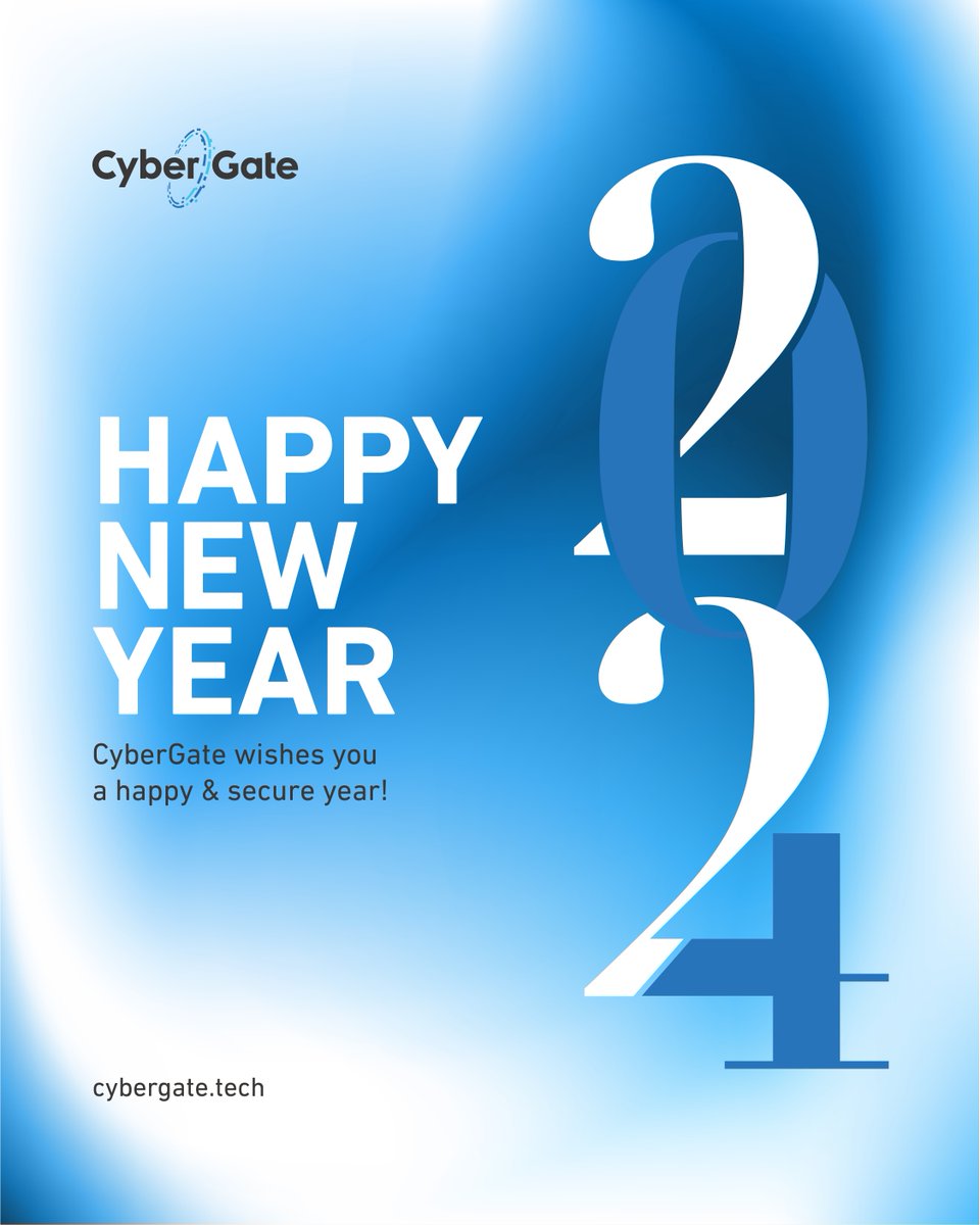 As 2024 comes closer, We extend our heartfelt appreciation to our valued success partners. Looking forward to another year of shared achievements and growth. 
Happy New Year!

#CyberGate #Cybersecurity #UAE #2024 #NewYear #Success