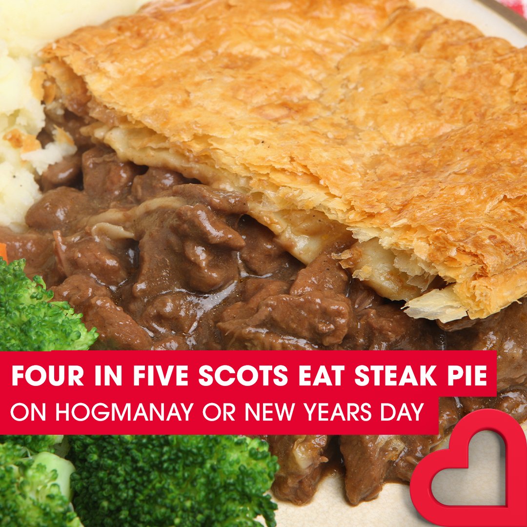 Traditionally a steak pie dinner is eaten on New Year's Day, however a Make It Scotch survey of 1000 Scots found that a third prefer to eat it on Hogmanay to begin the celebrations 🥳 When do you eat yours? 😋🍽️