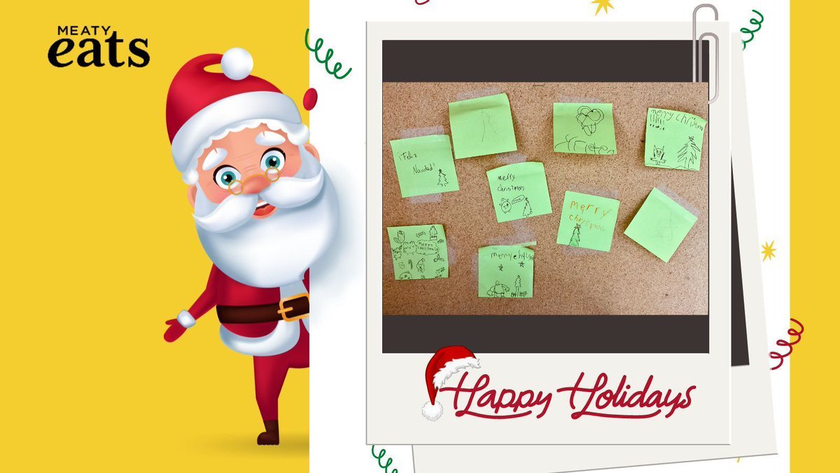 RealMeatyEats's tweet photo. Before the season is out. See some of the cutest Christmas messages shared on our Santa in the Village Christmas wish board! Happy Holidays everyone!
#MerryChristmas #SweetHolidays #YoungCustomers #MeatyEatsFamily https://t.co/0SKDNTMzzJ