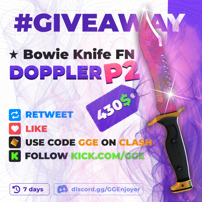 GGEnjoyer's tweet image. 🎅BOWIE DOPPLER PHASE 2 FN GIVEAWAY🎅

✅Follow @GGEnjoyer , like and retweet
✅Follow on kick.com/gge
✅Be on code GGE on @clashdotgg (show proof)

clash.gg/r/GGE

Rolling in 7 day good luck! 🚀

#CSGO #CS2 #Giveaway #gw #csgoskins #csgoskinsgiveaway