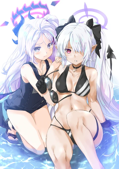 ブルアカ水着ヒナ、イオリ