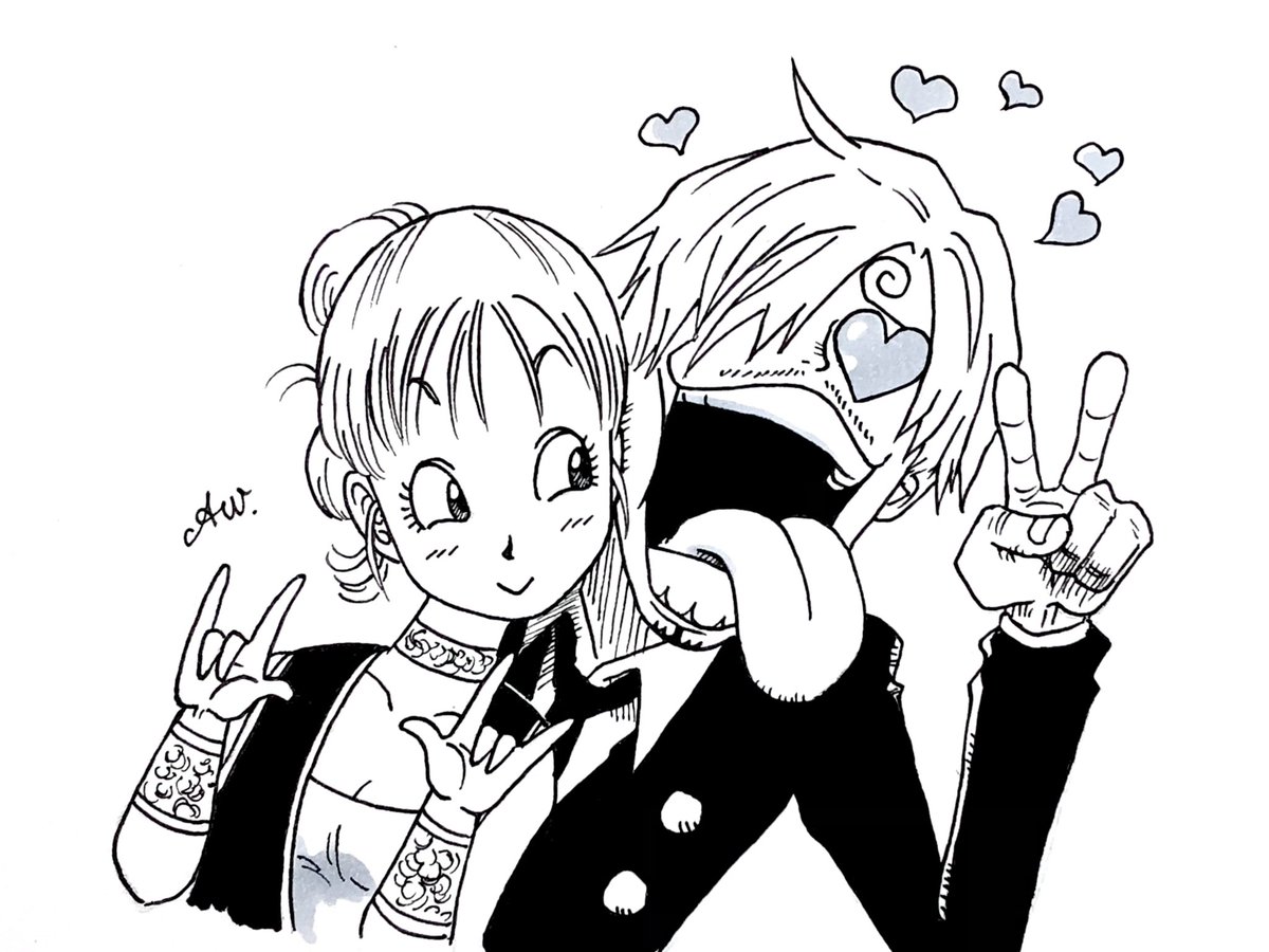 鳥山明リスペクト #尾田栄一郎リスペクト 「サンジとブルマちゅわん