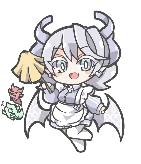 白銀の城のお片付け大掃除シーズンを言い訳にしてジャージメイド服のラビュリンスを描きたかったんだ #OCGファンアート 