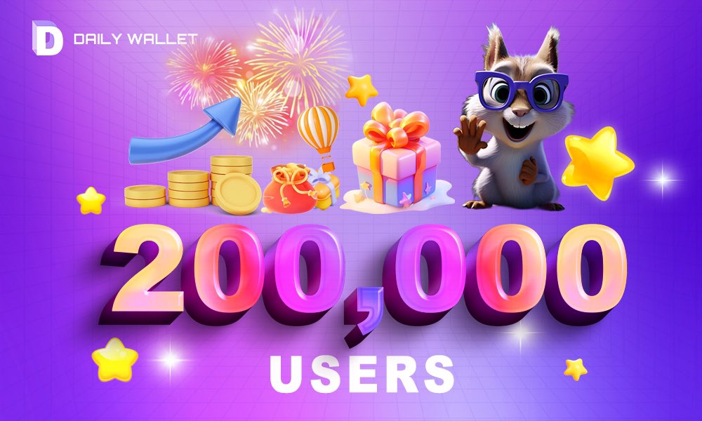 dailywalletTG's tweet photo. Exciting Milestone: #Dailywallet has officially crossed over 200,000 users! 🎉

Together, we're not just growing in numbers, but also in our commitment to providing top-notch service.

💖Thank you to every single one of you for trusting and joining us on this amazing journey.
#DailyWallet #User