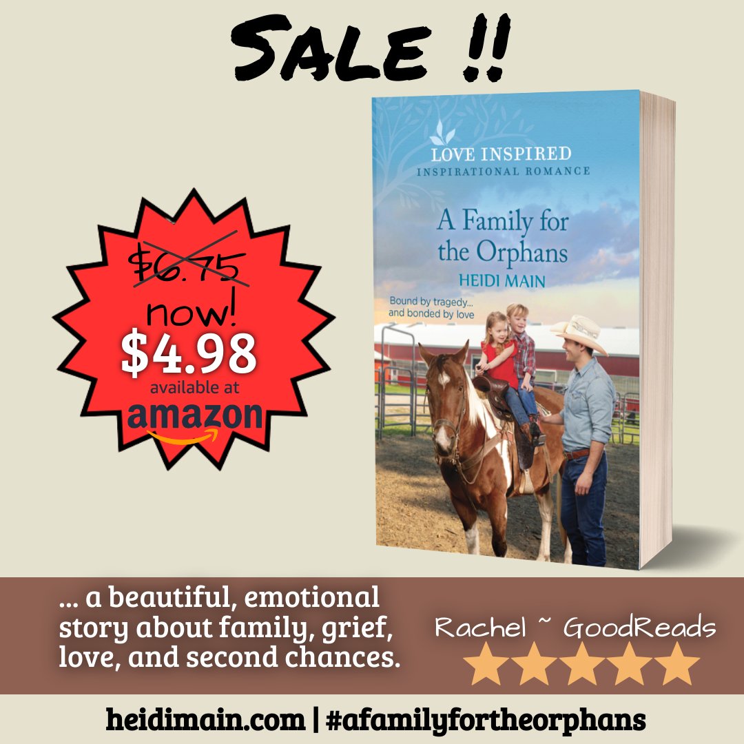 Did you get all the books you wanted for Christmas? If not, I've got a deal for you! A FAMILY FOR THE ORPHAN is on sale! 

amazon.com/dp/1335597069/

#afamilyfortheorphan #amazondeals #RomanceBooks 
#christianfiction⁠ #booklovers #amreading 
<a href="/LoveInspiredBks/">LoveInspiredBks</a> <a href="/HarlequinBooks/">Harlequin Books</a>