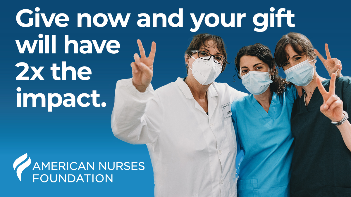 ANANursingWorld's tweet photo. Time is running out to DOUBLE your donation to @ANFoundation! Online donations will be matched dollar for dollar by the Jessie Ball duPont Fund (up to $12,500) through Dec. 31. Give now to make twice the impact! Donate at https://t.co/BWmHvUo4Vp #SupportNursing https://t.co/6BniUYBxIu
