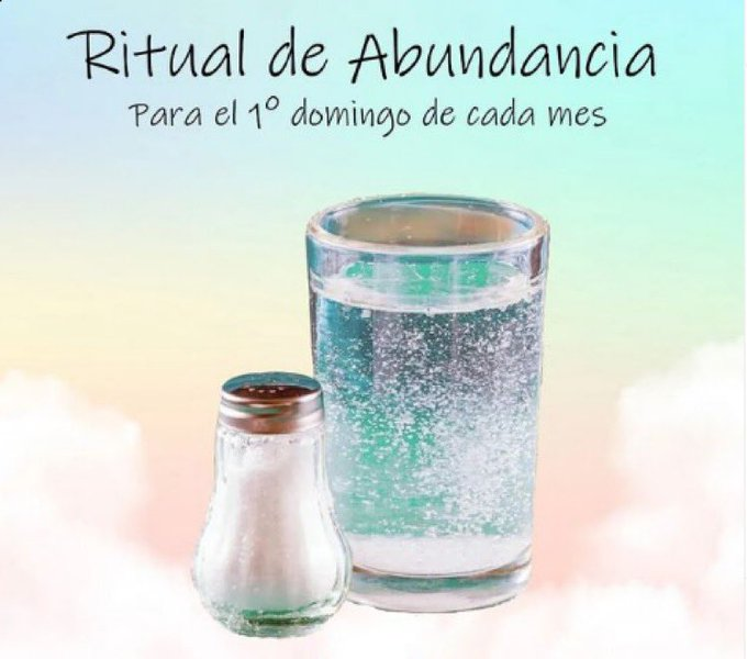 Lodicelaluna's tweet photo. Domingo 31 Ritual de la Sal: 
🌟Llenar el vaso con agua.  
🌟Mezclar el agua con sal y dejarlo reposar una hora. 
🌟Con esa agua salada nos enjuagamos bien las        manos y decimos la siguiente oración: https://t.co/kjUPjHoWeM