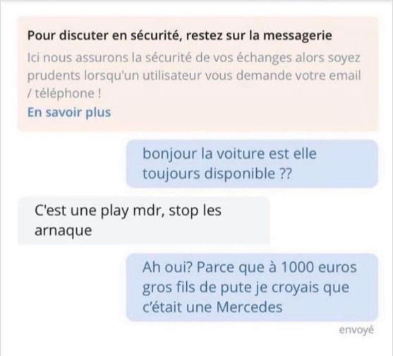 [THREAD] Les conversations Le Bon Coin les plus drôles