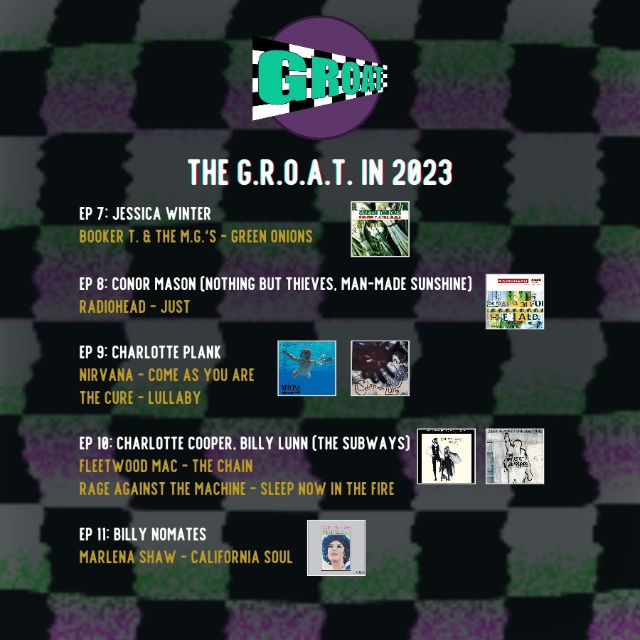What is the Greatest Riff Of All Time? Every guest on the podcast chose their GROAT in 2023, and here's what we ended up with. The GROAT debate will continue into 2024... @Jessicawinterr @NBTConor @CharlottePlank1 @thesubways #BillyNomates