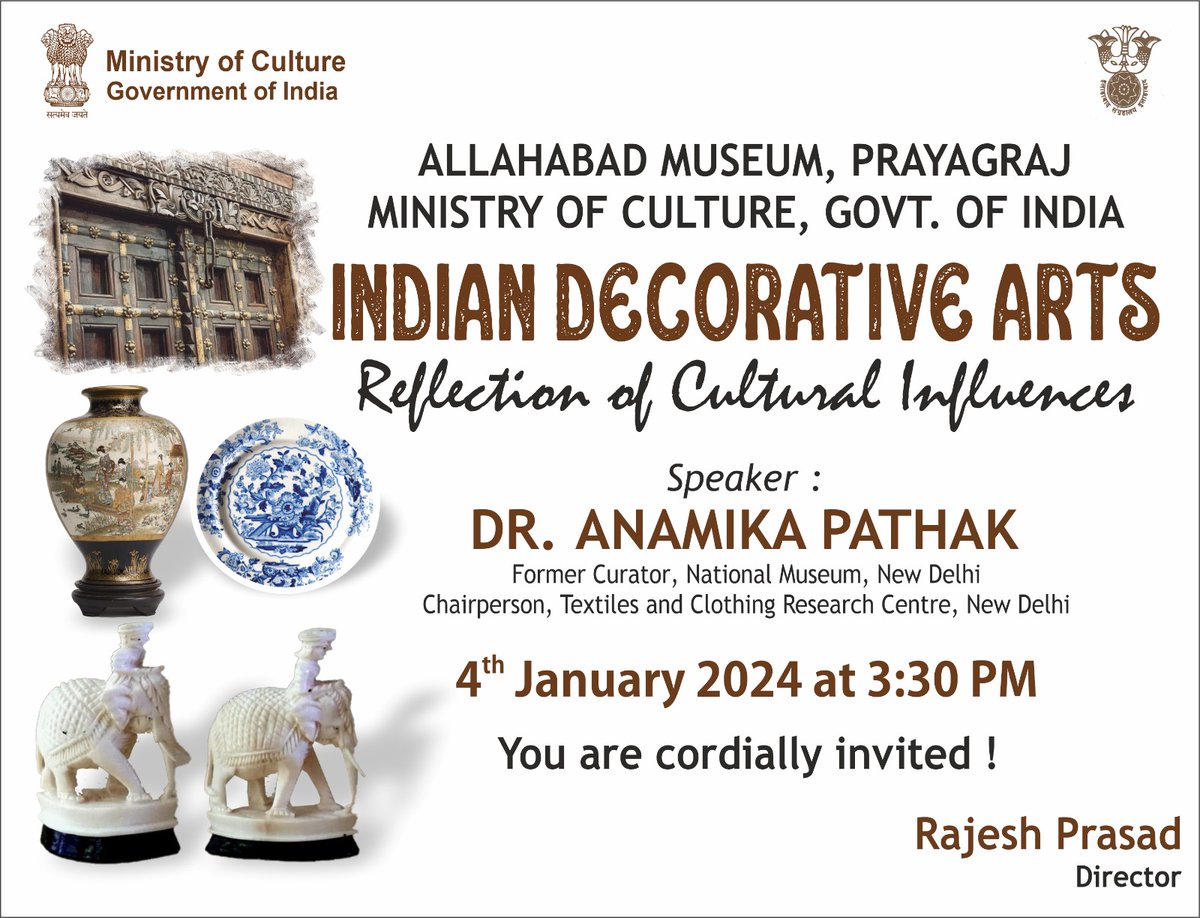 आप सभी सादर आमंत्रित हैं....

#decorativeart 
#culture 
#sanjumishra #allahabadmuseum 
#MinistryOfCulture #govtofindia #culturalheritage 
#Allahabad #prayagraj