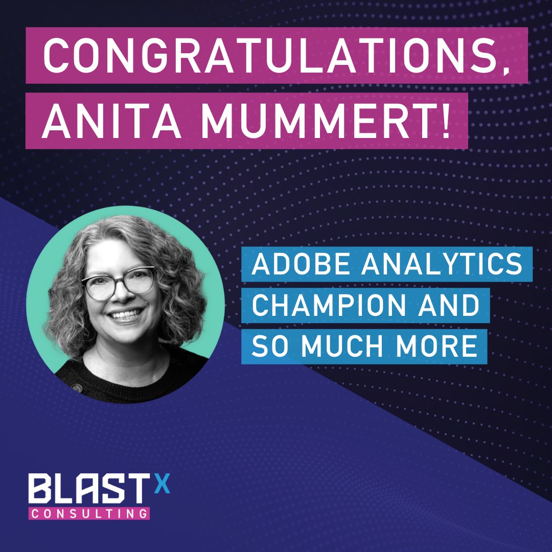 Join us in celebrating Anita Mummert, esteemed #AdobeAnalyticsChampion for 2023-2024!

As an #Adobe Analytics Champion, she elevates our team, shares wisdom with the community, and continues to deliver transformative insights for brands.

Read more: ow.ly/u8QV50QmpFa