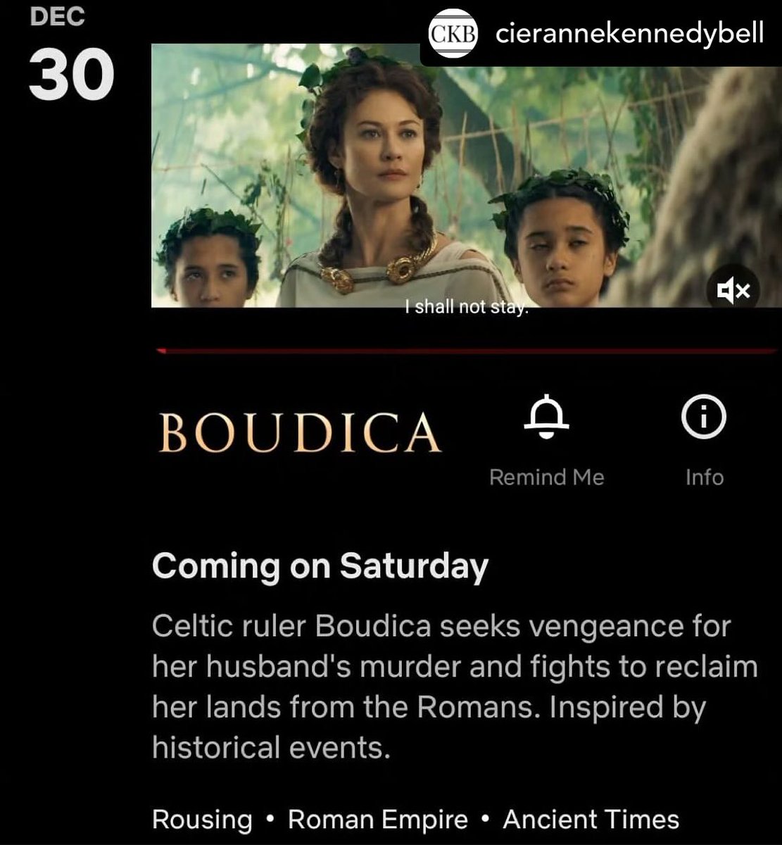 Jesse V Johnson (@jessevjohns) on Twitter photo Boudica comes to Netflix in the UK & Northern Ireland December 30th - (tomorrow.)
<a href="/netflix/">Netflix</a> <a href="/NetflixUK/">Netflix UK & Ireland</a> <a href="/NetflixUK4U/">NetflixUK Suggestion</a> <a href="/_netflixuk/">Netflix Uk</a> <a href="/Olgakury/">Olga Kurylenko</a> <a href="/hallcine/">HallCine</a> Boudica comes to Netflix in the UK & Northern Ireland December 30th - (tomorrow.)
<a href="/netflix/">Netflix</a> <a href="/NetflixUK/">Netflix UK & Ireland</a> <a href="/NetflixUK4U/">NetflixUK Suggestion</a> <a href="/_netflixuk/">Netflix Uk</a> <a href="/Olgakury/">Olga Kurylenko</a> <a href="/hallcine/">HallCine</a>