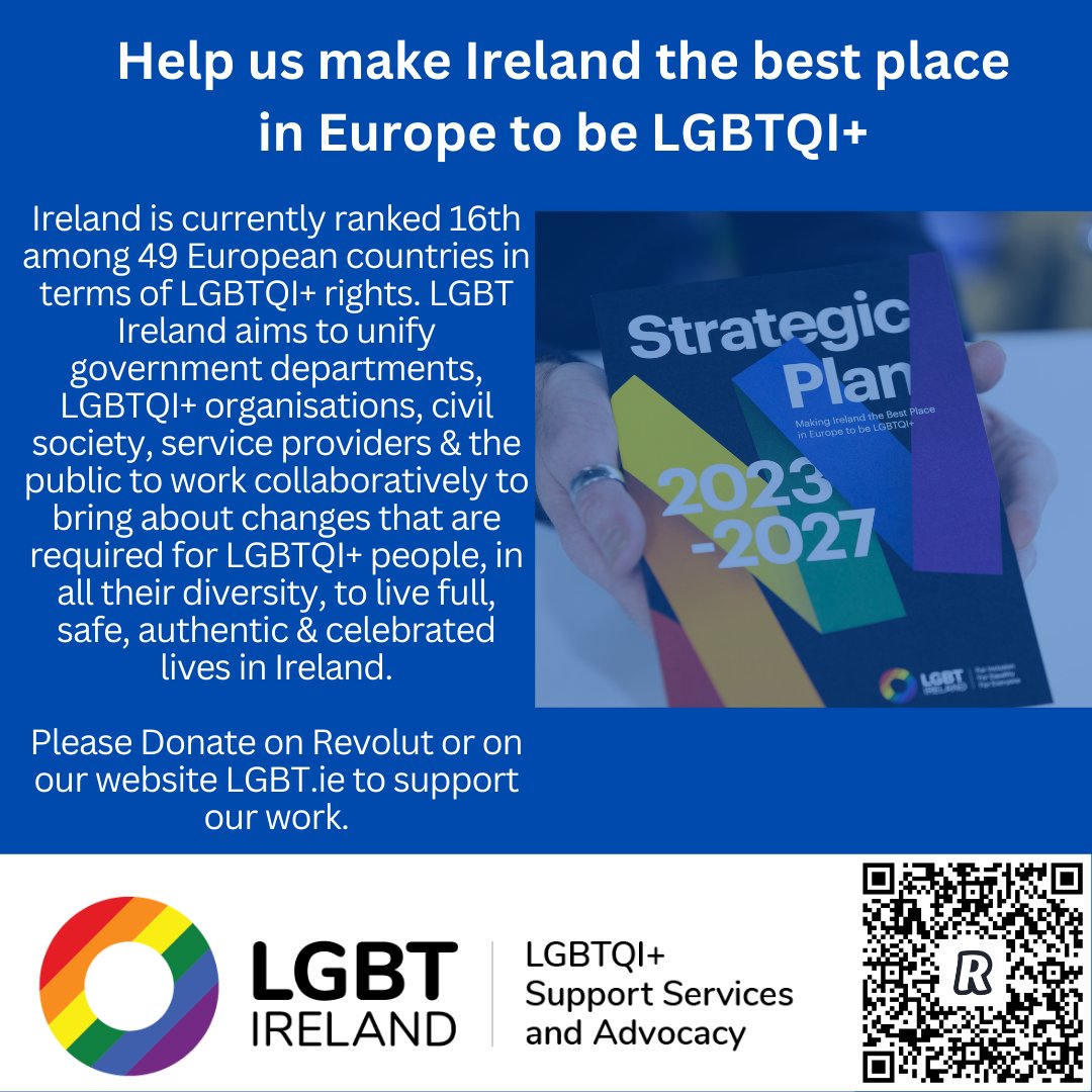 This festive season, please consider donating to LGBT Ireland to support our work. You can make a donation on our website lght.ly/1h06n90 or use your Revolut App, by clicking on Lifestyle 👉 Do Some Good 👉 LGBT Ireland