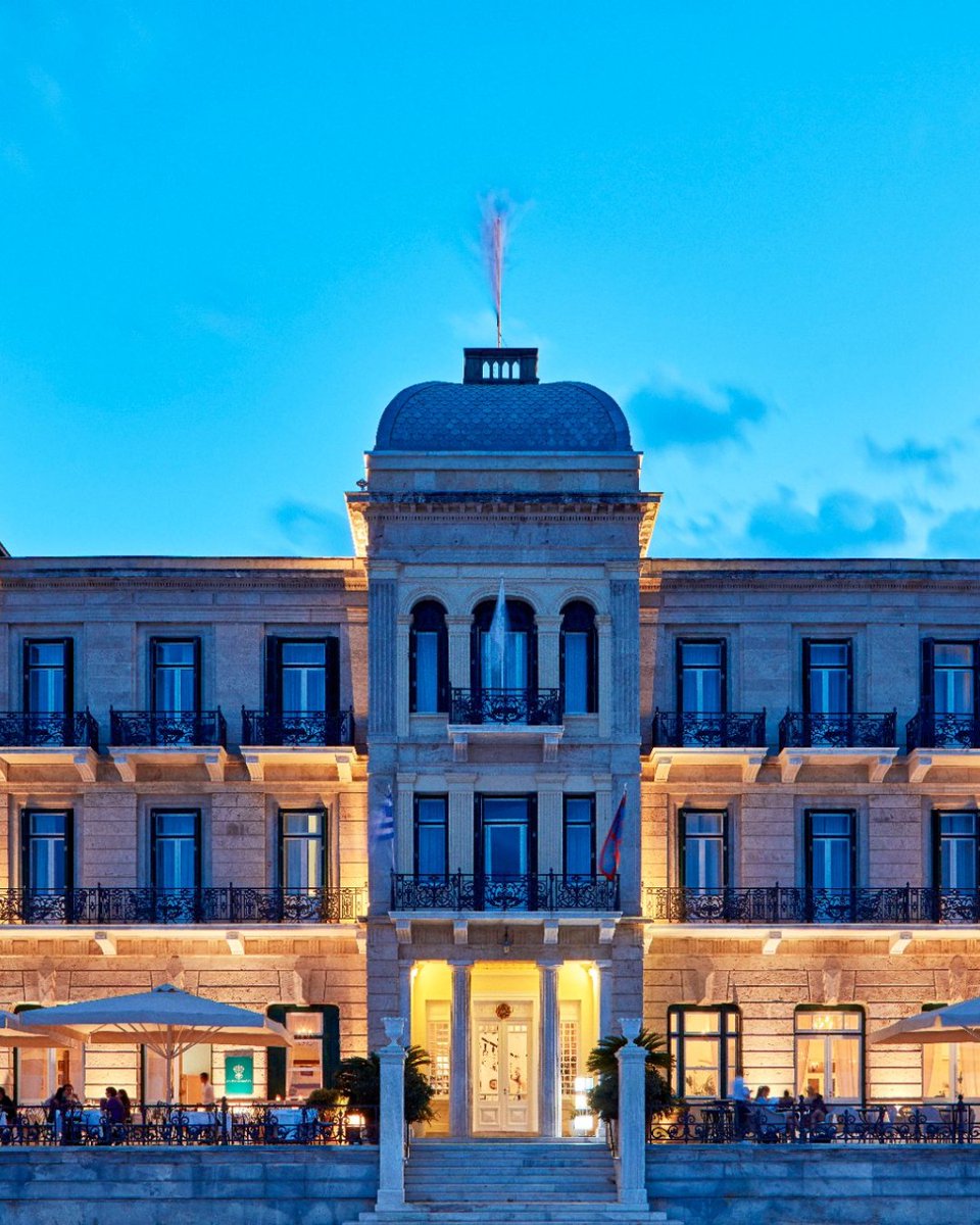 The iconic facade of the Poseidonion Grand Hotel: A symbol that resonates with elegance and history in every architectural detail. #Poseidonion #Spetses #hotel #hospitality #historichotel #greece