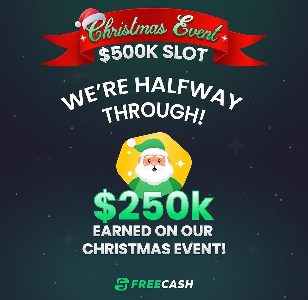 freecashcom's tweet photo. $250,000 – earned so far on our Christmas Event! 🎅📈 https://t.co/iMgi9gMPxt
