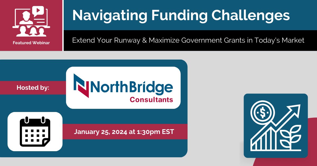 Looking to access #grants and government #funding in 2024?

Join our service partner, <a href="/NBConsultants/">The North Group</a>, on January 25th for an insightful #webinar focused on identifying grants and funding that can help you extend your capital runway.

Register now ➡️ ow.ly/POoY50QlsZp