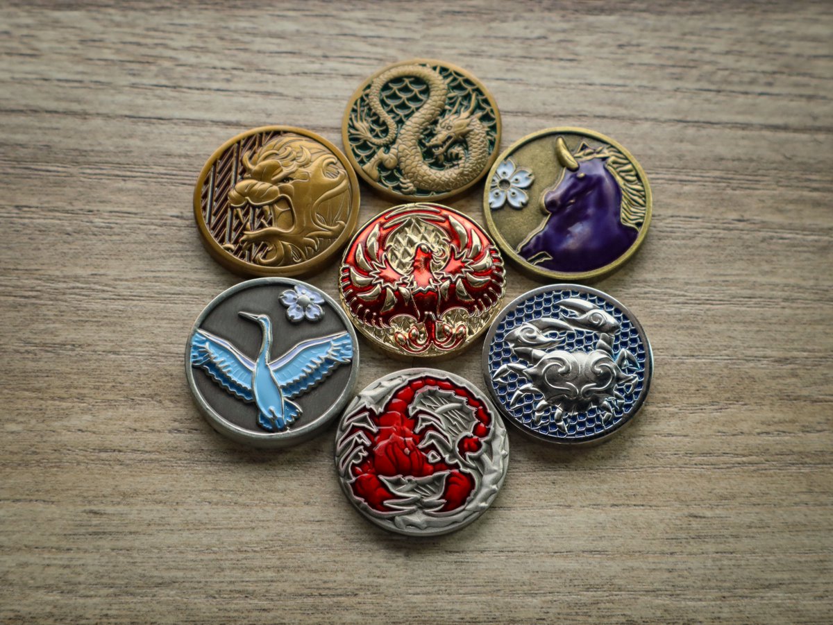 LuxuryPlaystyle's tweet photo. Whichever clan you choose, we have some incredible fate/honor tokens for you to upgrade your playset with!
https://t.co/SjIEz8IJTl
#tabletopgaming #crane #dragon #crab #scorpion #unicorn #lion #phoenix #solidmetal #tokens #accessories #legendofthefiverings #l5r https://t.co/NgXI303KiA