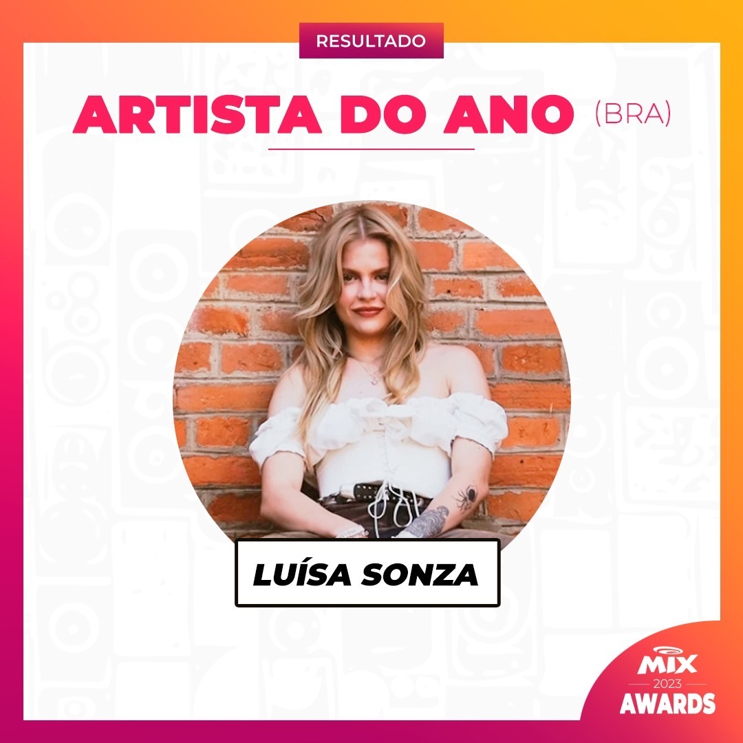 mixmaceiofm's tweet photo. MIX AWARDS 2023! 🤩🏆

Chegou a hora de conhecer os VENCEDORES em cada categoria! Vocês votaram e elegeram o ARTISTA DO ANO (NACIONAL):
🏆 Luísa Sonza

#LuisaSonza #Mix #RádioMix
#REPOST @radiomixfm https://t.co/wcZB4iVwhn