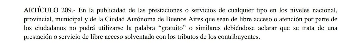 aurelien_veron's tweet photo. « Il sera interdit dans les communications de l'état d'utiliser le mot "gratuit" pour désigner un service public. Il faudra déclarer à la place "accès libre financé par les impôts des contribuables ou similaire". »
#Argentine https://t.co/C57UQkh7wJ