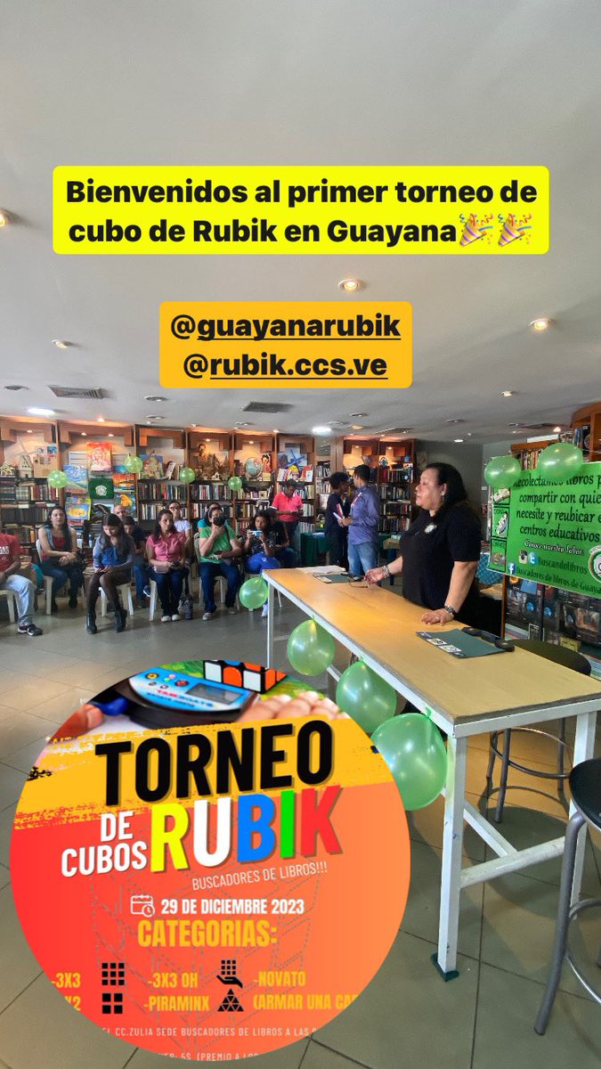 Buscandolibros's tweet photo. Así empieza la mañana en nuestros espacios del CCZulia, Alta Vista, Puerto Ordaz.
Primer torneo de Cubo de Rubik en nuestra ciudad.
Un logro del primer club de rubik “Guayana Rubik”.
¡Somos más que libros!
#RubikEntreLibros https://t.co/bnIRTEJEyz