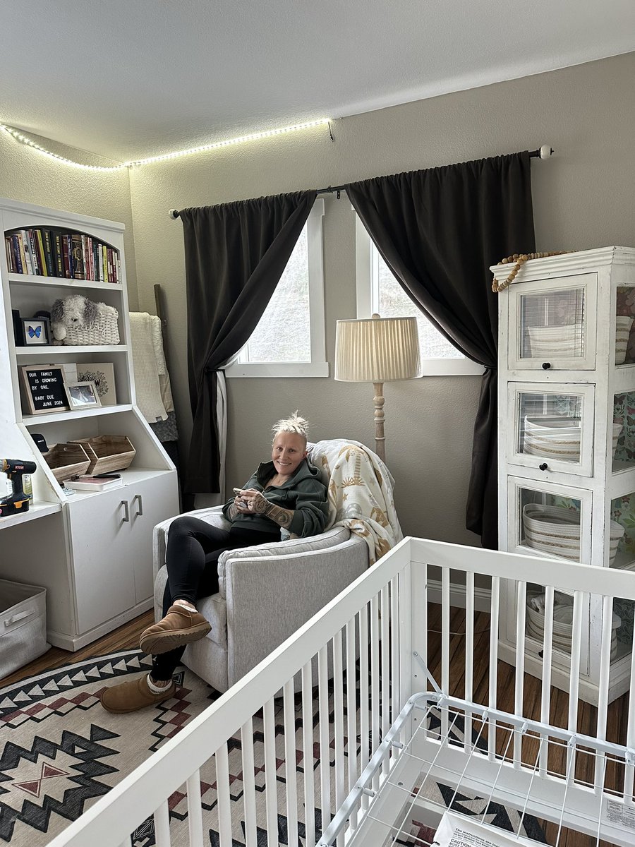 Spent Christmas turning the office space into the new baby’s room…. Getting there step by step. #firsttimemom #babyroom #parents