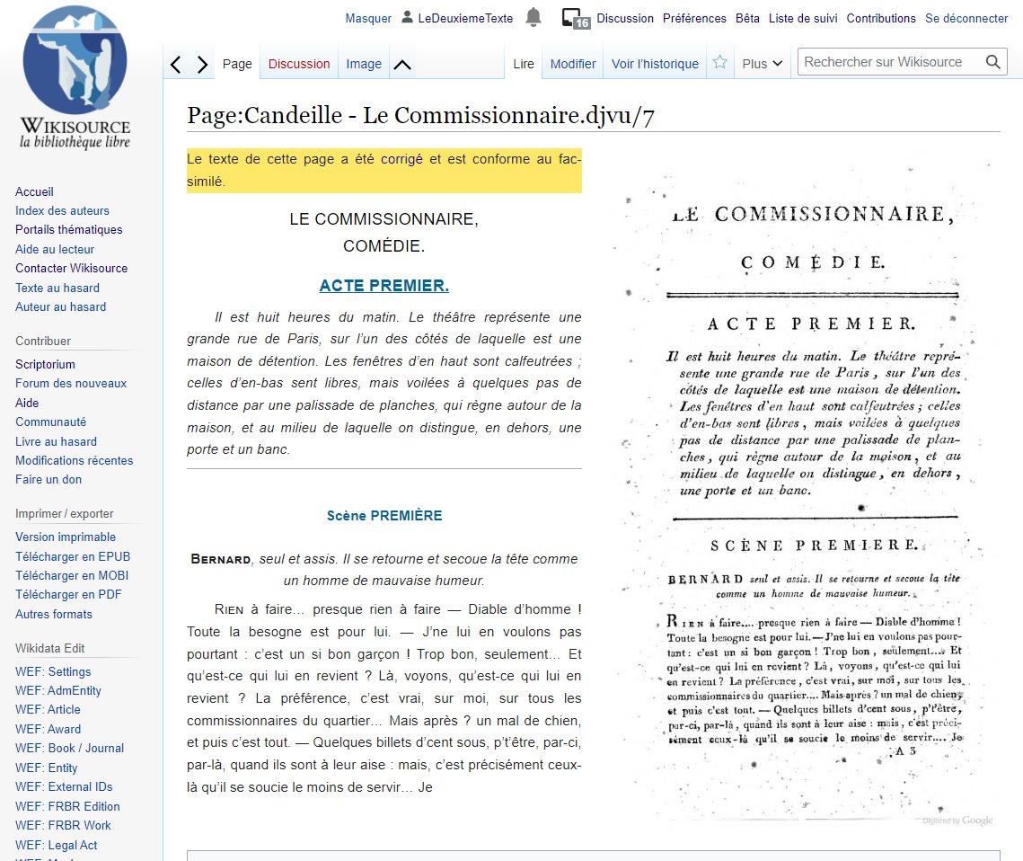 1000 mercis à Sapcal22 pour avoir mis en ligne sur <a href="/wikisource_fr/">Wikisource</a> le texte de 2 pièces de Julie Candeille en décembre : Catherine ou La belle Fermière (1793, jouée 199 fois à la <a href="/ComedieFr/">Comédie-Française</a> comedie-francaise.bibli.fr/index.php?lvl=…) et Le Commissionnaire (1794)
À lire sur fr.wikisource.org/wiki/Auteur:Ju… 📖