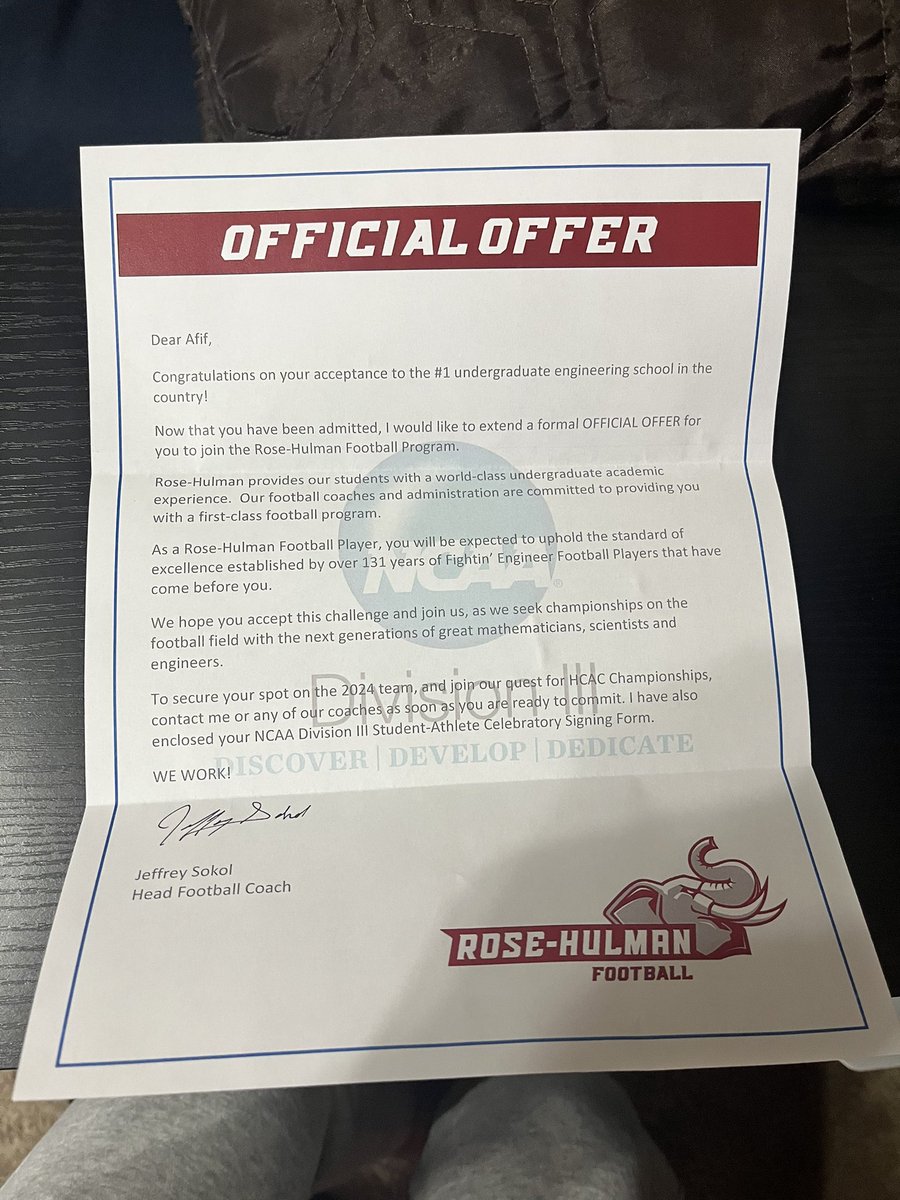 Afif Mohamed (@afif_mohamed06) on Twitter photo #AGTG After a great conversation with <a href="/CoachSokolRHIT/">Jeff Sokol</a> and acceptance into <a href="/RoseHulman/">Rose-Hulman</a>, I am blessed to receive my second offer to play collegiate football at <a href="/RoseHulmanFB/">Rose-Hulman Football</a>! <a href="/parps34/">Coach Parpet</a> <a href="/MeteaAthletics/">Metea Athletics</a> @MeteaFootball <a href="/PrepRedzoneIL/">Prep Redzone Illinois</a> <a href="/EDGYTIM/">Timothy “EDGYTIM” OHalloran</a> <a href="/DeepDishFB/">DEEP DISH FOOTBALL</a> #AGTG After a great conversation with <a href="/CoachSokolRHIT/">Jeff Sokol</a> and acceptance into <a href="/RoseHulman/">Rose-Hulman</a>, I am blessed to receive my second offer to play collegiate football at <a href="/RoseHulmanFB/">Rose-Hulman Football</a>! <a href="/parps34/">Coach Parpet</a> <a href="/MeteaAthletics/">Metea Athletics</a> @MeteaFootball <a href="/PrepRedzoneIL/">Prep Redzone Illinois</a> <a href="/EDGYTIM/">Timothy “EDGYTIM” OHalloran</a> <a href="/DeepDishFB/">DEEP DISH FOOTBALL</a>