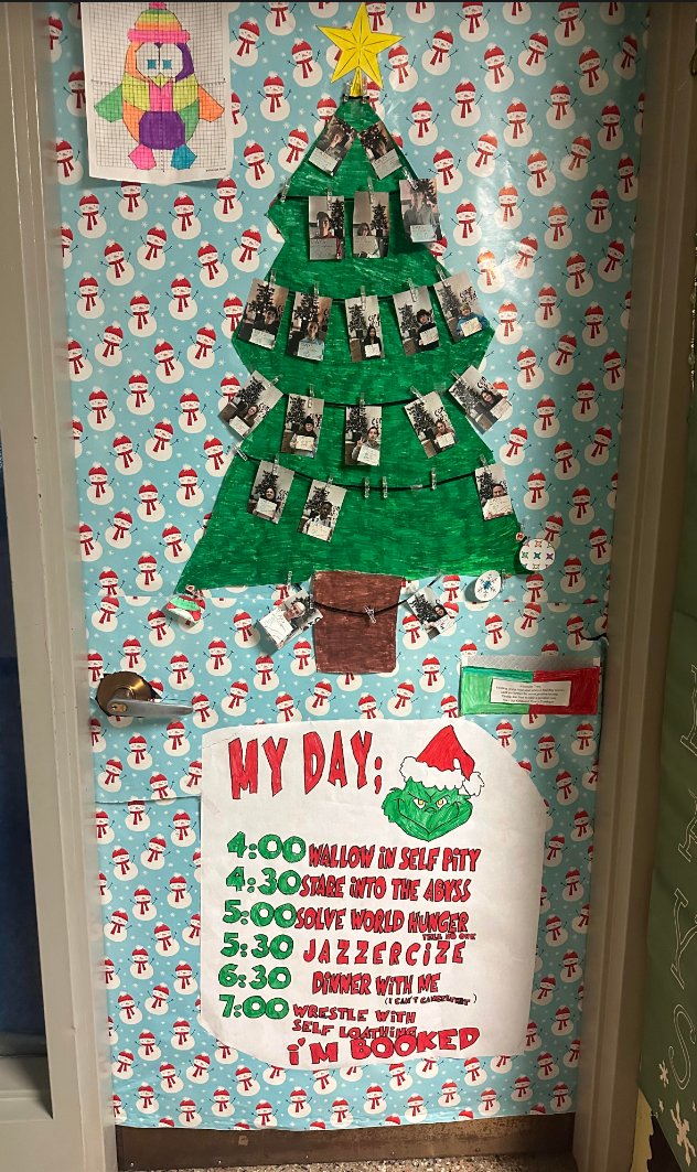 Check out some of our Annual "Deck the Door" holiday contest submissions! 🧑‍🎄 Congrats to Ms. Mathieu's, Ms. King's, and Mr. Varga's teams - You will receive a $20 Dunkin' Donuts gift card for a sweet treat! Well done! <a href="/MohonCSD/">MohonCSD</a> #MohonProud