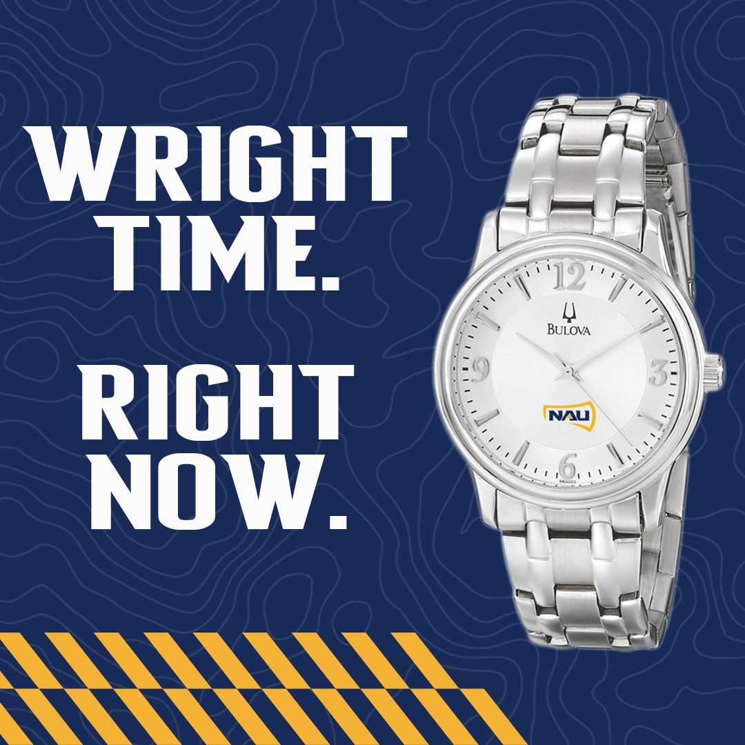 NAUAthletics's tweet photo. It’s the Wright Time to join @NAU_Football!   

Place a deposit towards your 2024 football season tickets before Jan. 1 and be entered to win a Bulova NAU watch!  

🎟️ https://t.co/mb0jLTpEDy 

#RaiseTheFlag https://t.co/SD890thVhl