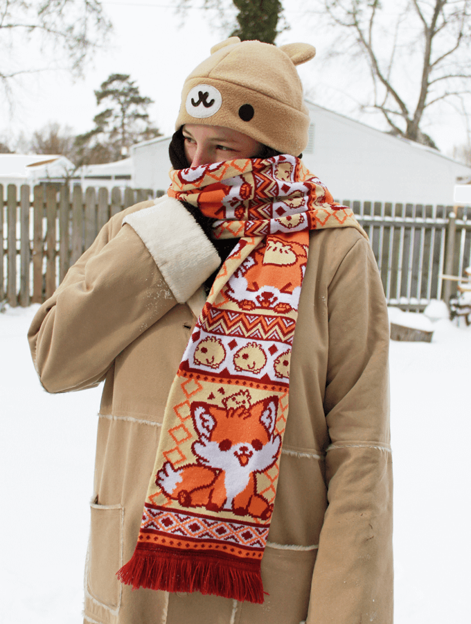 Doki Fox scarves are finally back!! 🦊🐥🧡