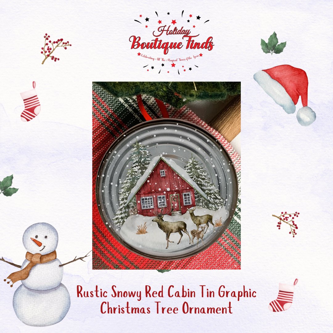 HolidayFinds's tweet photo. Transform your holiday space into a winter wonderland with our Handmade Snowy Red Cabin Tin Christmas Tree Ornament. 

Step into the enchantment of the season and discover festive treasures on our website:https://t.co/3ahRnXEIjI.✨🎄

#HolidayBoutiqueFinds #HolidayDecor https://t.co/34rAYU9P0N
