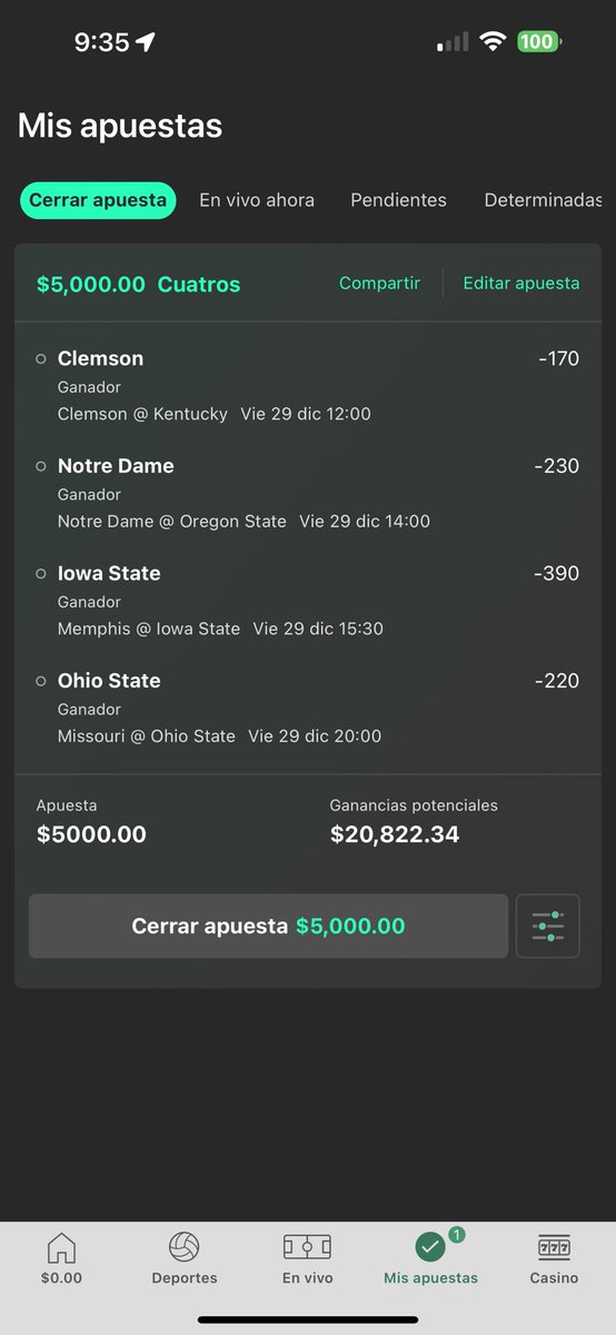 BetMyPick1's tweet image. Si se gana se van 3 transferencias entre la gente que le de like y rt a este tweet #NCAAF #Picks #Parley #Apuestas