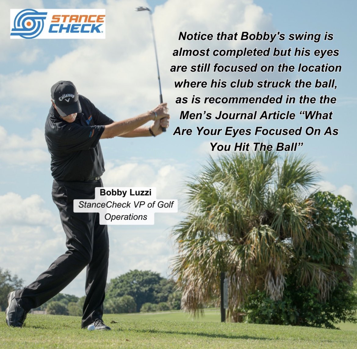 StanceCheck's tweet photo. Maintaining eye focus on the ball is essential for consistent ball striking,  instantly creating better direction and distance control. While it is ok to move your head slightly during your swing, you MUST use your eyes to maintain a full, clear view of the ball! 

#golf #vision https://t.co/gWehrEIhuy