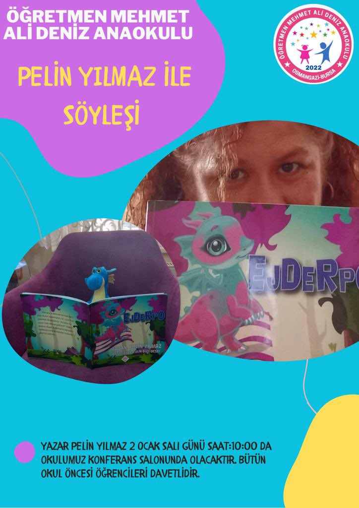 Dilimizin Zenginlikleri Projesi Ocak ayı  faaliyetinde yazarımız Pelin YILMAZ ile söyleşimiz var.Söyleşimiz 2 Ocak 2024 Salı günü okulumuz konferans salonunda saat:10.00 da gerçekleşecektir. Tüm öğrencilerimiz davetlidir.#DilimizinZenginlikleriProjesi <a href="/Osmangazi_MEM/">Osmangazi İlçe Milli Eğitim Müdürlüğü</a>