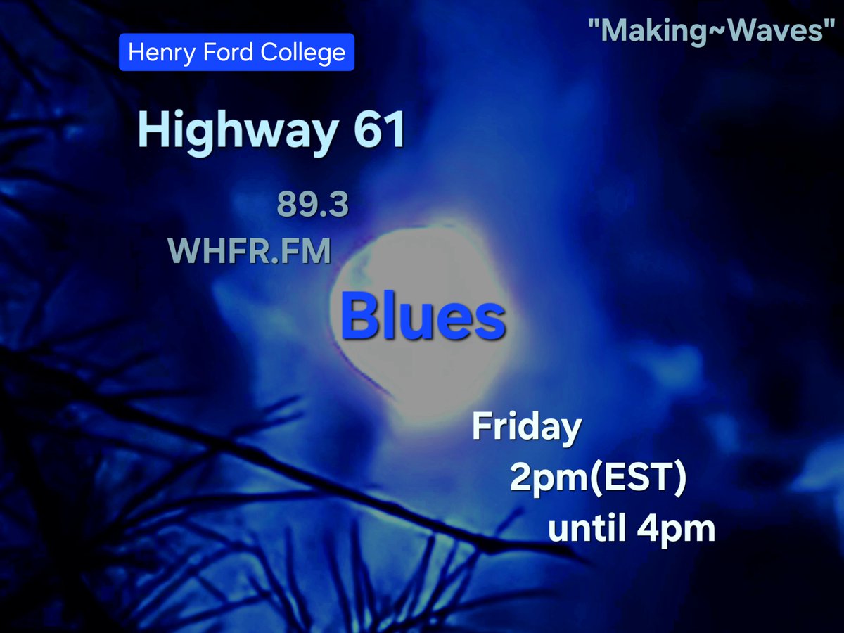 Please join the WHFR.FM/streamer/ 
on Friday, from 2pm(EST)~4pm, for the best in new Blues releases and #DetroitBlues on the independent, nonprofit 89.3fm broadcast from #HenryFordCollege, at WHFR.FM  #whfrfmradio.
Final Friday of 2023