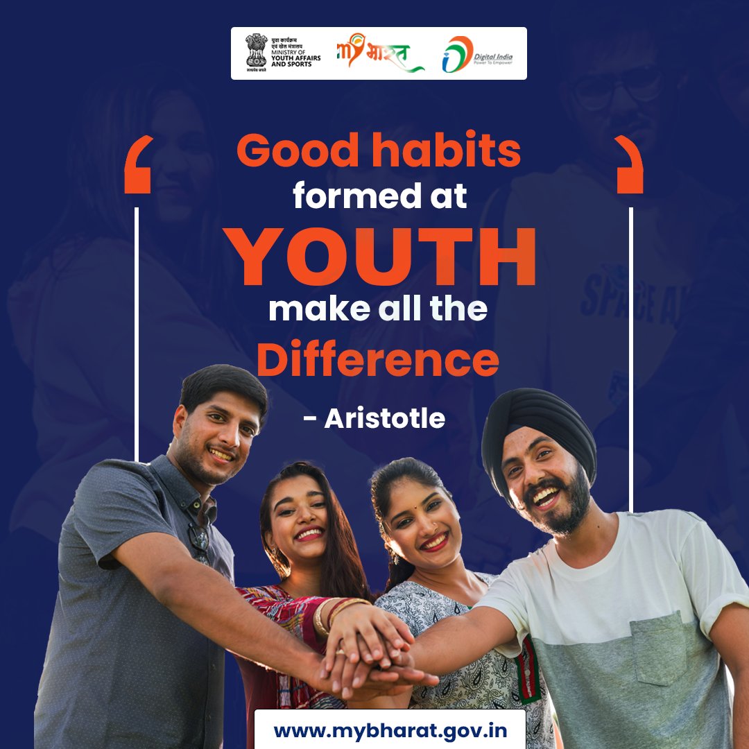 Empowering India's future through MY Bharat! Join as a Youth to build a strong foundation for tomorrow. Register now for the most suitable experiential learning opportunities for you mybharat.gov.in #MYBharat #aristotle #YouthEmpowerment