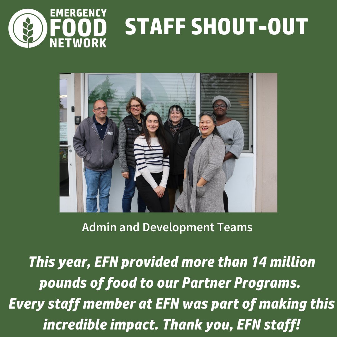 Looking back on 2023, we are so grateful for the team members who make our work happen, day after day. Please join us in a big THANK YOU to every staff member who had a part in distributing 14 million pounds this year and feeding our neighbors in need! 👏 #EmergencyFoodNetwork