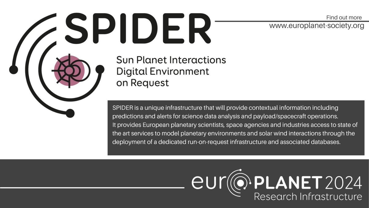 europlanetmedia's tweet photo. 🕸️ Did you know #SPIDER? It is one of our #VirtualAccess tools which provides a way to model planetary environments and solar wind interactions through the deployment of a dedicated run-on-request infrastructure and databases https://t.co/QM0aRCoRhp