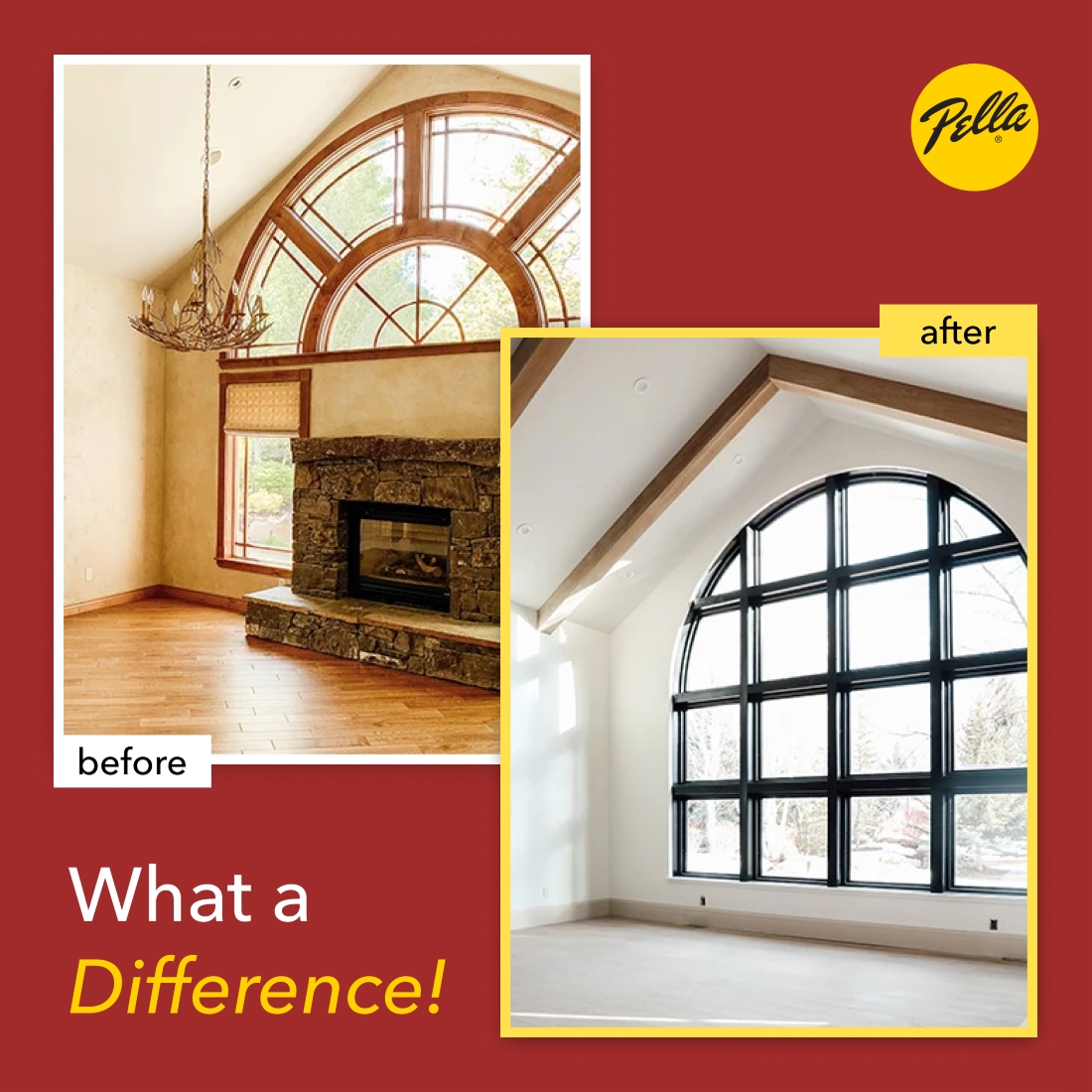 DFWPella's tweet image. What a Difference! From dim to dazzling, Pella windows can transform any environment. Let light breathe new life into your space. #WhatADifference #PellaWindows #TransformedSpaces
