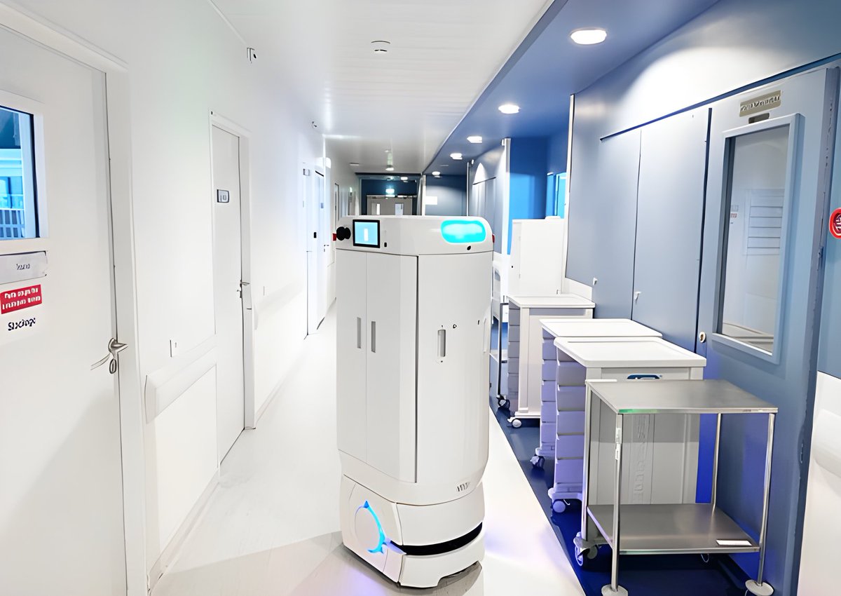 ROOTE © (@rooteai) on Twitter photo This robot does 1300kms a year, takes the elevator 80 time a day.. 🤖💨
..but you'll never guess where it works. 🧐
Let's uncover: 🧵 <a href="/MEANWHILE_FR/">MEANWHILE-FRANCE</a>
#robotic #robot #autonomous #XuPMed #CHRU This robot does 1300kms a year, takes the elevator 80 time a day.. 🤖💨
..but you'll never guess where it works. 🧐
Let's uncover: 🧵 <a href="/MEANWHILE_FR/">MEANWHILE-FRANCE</a>
#robotic #robot #autonomous #XuPMed #CHRU