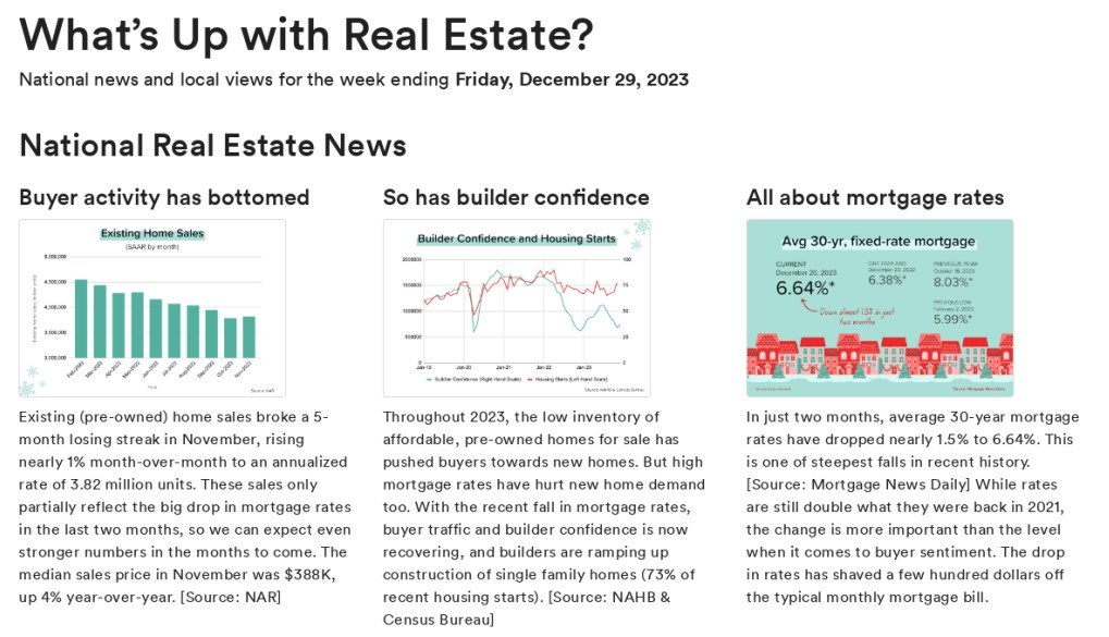 SusanMageeRE's tweet photo. Things are definitely looking up! If your New Year's resolution is to finally get into a new home in 2024, let's discuss your preferences and put together a plan. Happy Holidays!

#housingmarket #housingmarketupdates #realestatemarket #mortgage #realestate #whatsupwithrealestate https://t.co/w92VMy9sMA