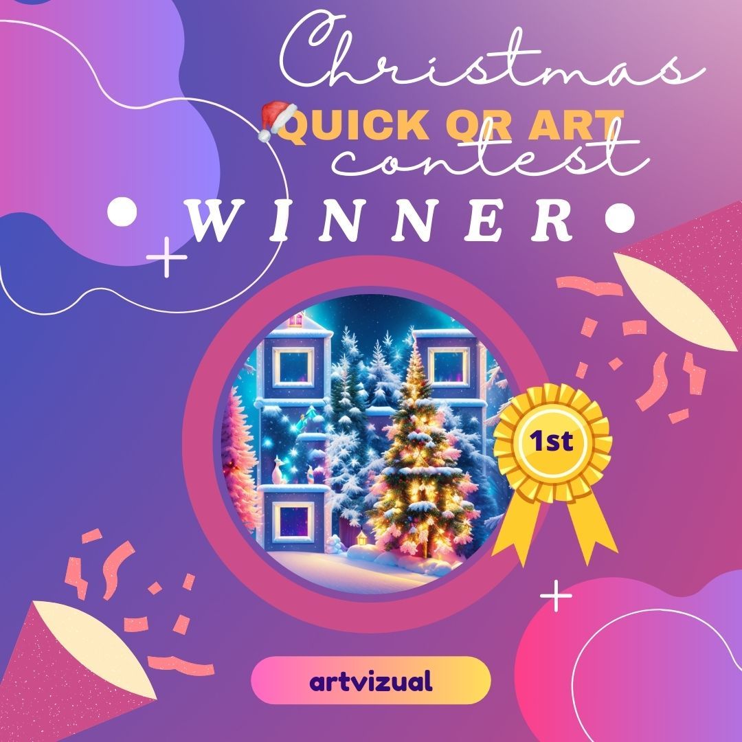 🏆 Congratulations to artvizual - Our 1st Place Christmas Competition Champion! 🎉
The enchanting and innovative QR art masterpiece you crafted has truly captured the magic of the season. 
Thank you for spreading holiday cheer with your incredible talent!