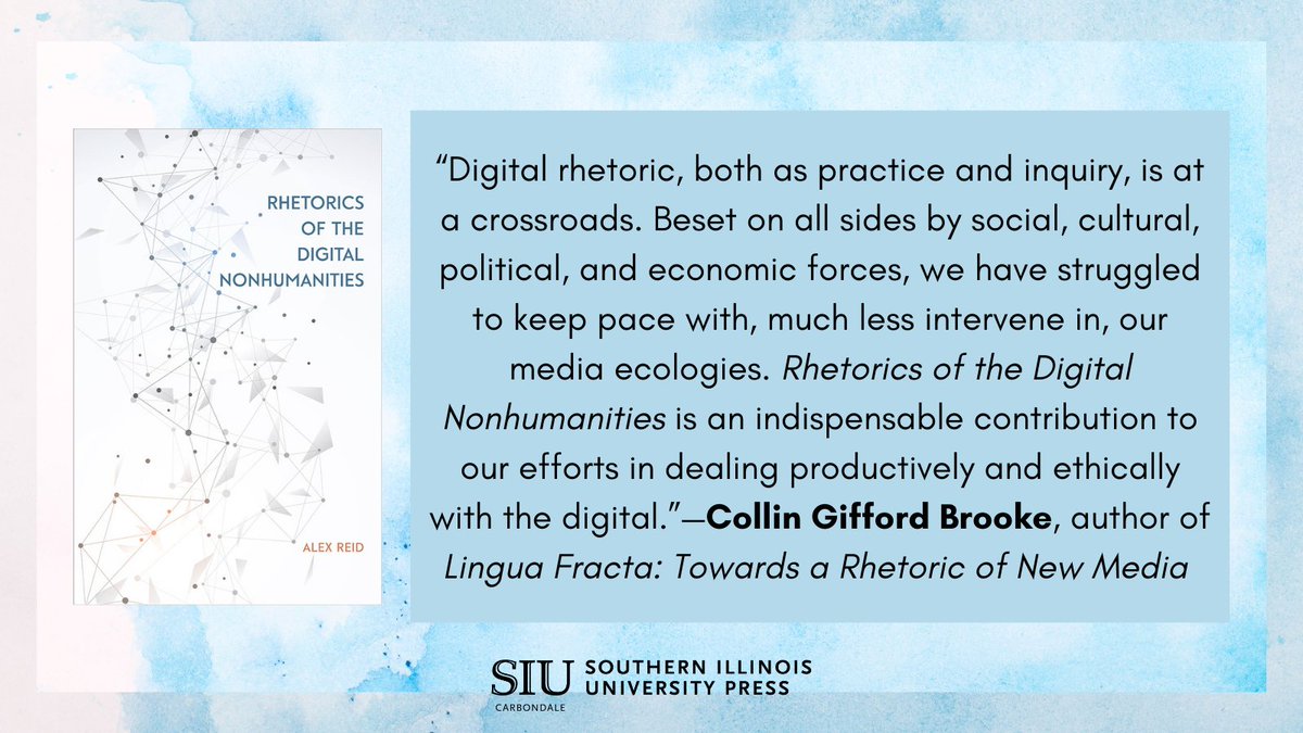 This volume moves beyond viewing digital media as an expression of human agency. Humans, formed into new collectives of user populations, must negotiate rather than command their way through digital media ecologies. siupress.com/books/978-0-80… #rhetoric #writing #communication