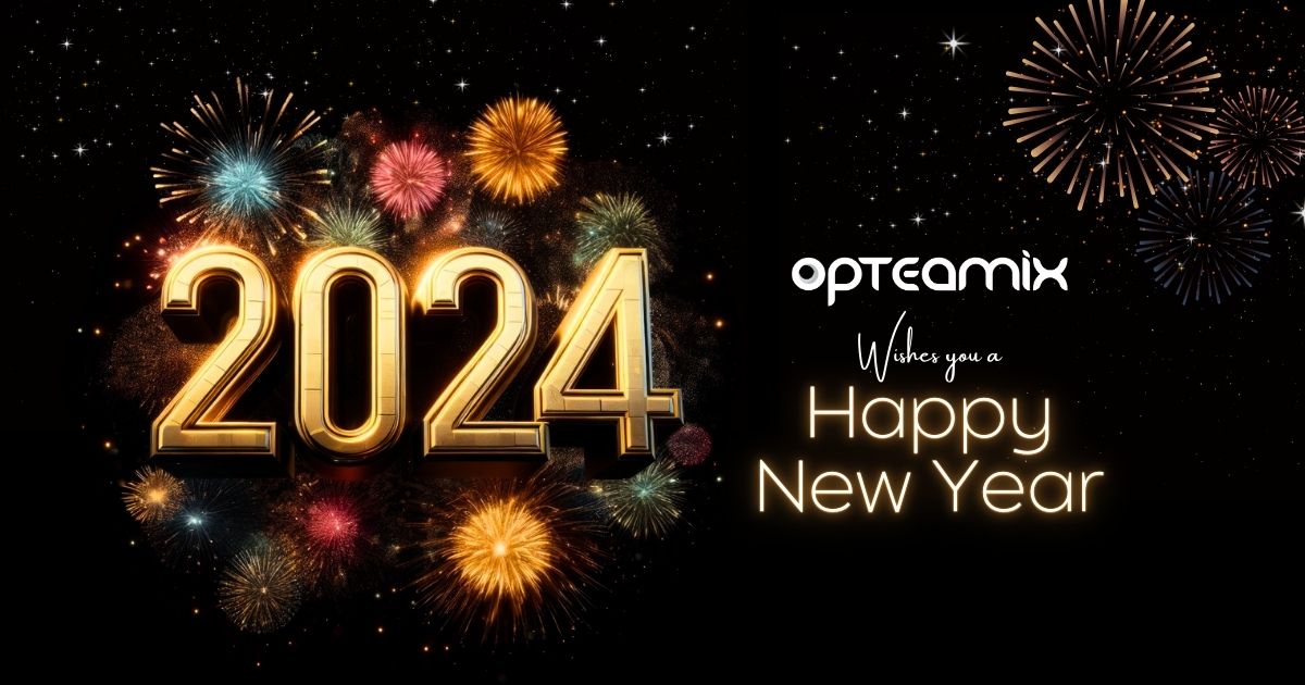 Happy New Year from all of us at Opteamix! May the coming year be filled with Happiness, Growth, Success, and New Opportunities. Here's to fresh beginnings and exciting adventures ahead!
#HappyNewYear #HappyNewYear2024  #2024 #CheersToNewBeginnings #NewYearNewStart