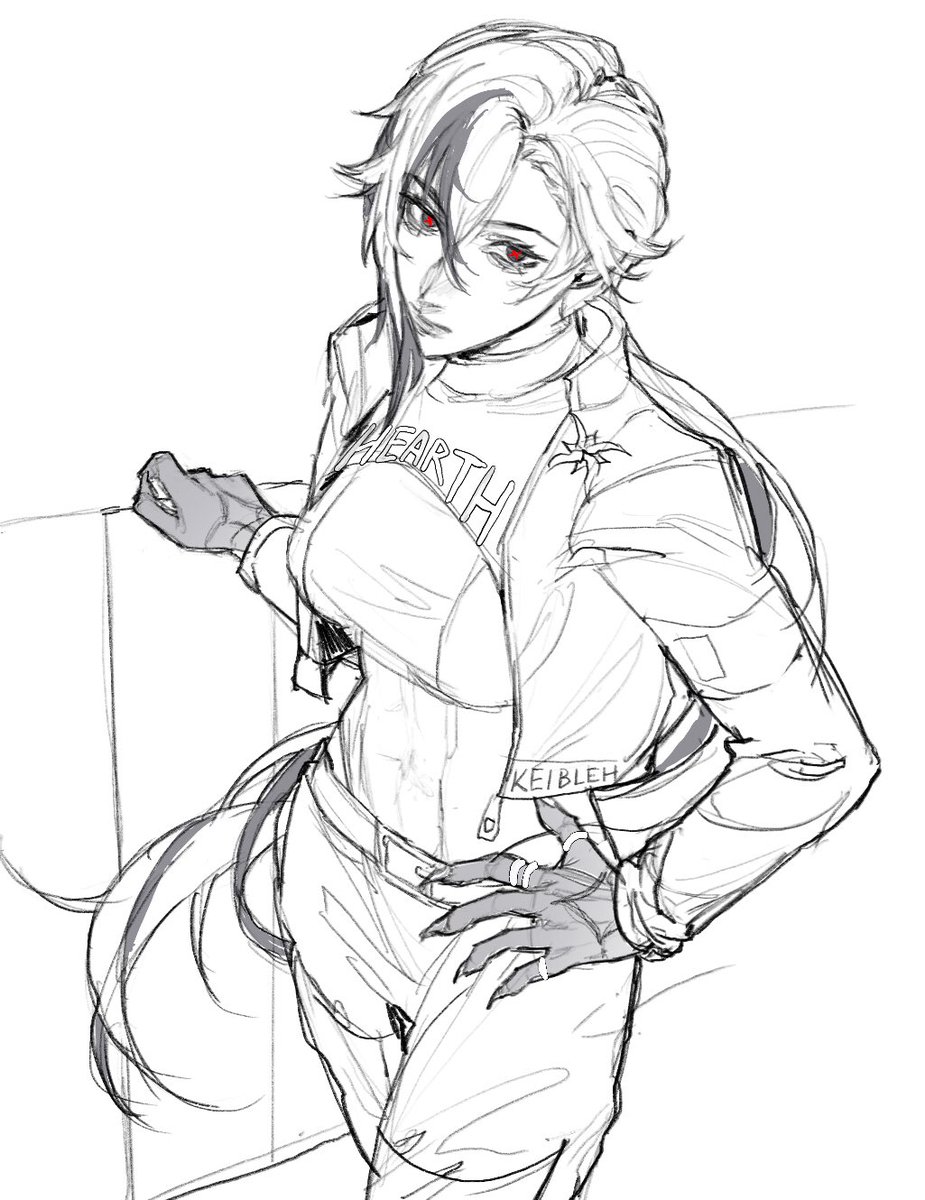 keibleh's tweet photo. tried to design a racer outfit for her #Arlecchino #GenshinImact https://t.co/VXmdUstazR