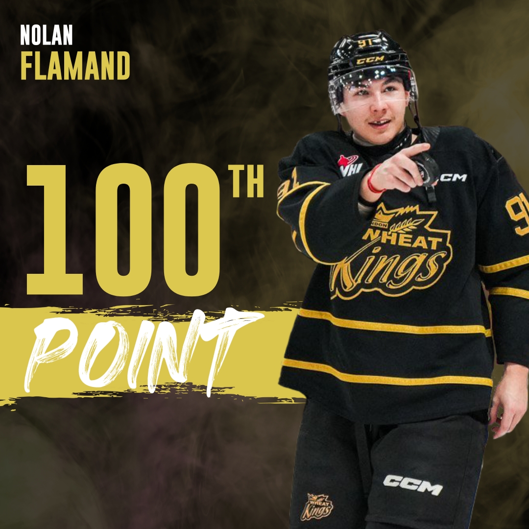 bdnwheatkings's tweet photo. With two assists in our last game, Nolan Flamand got his 100th (and 101st!) point in the WHL! Congratulations, Nolan! https://t.co/fDudAGh1lb