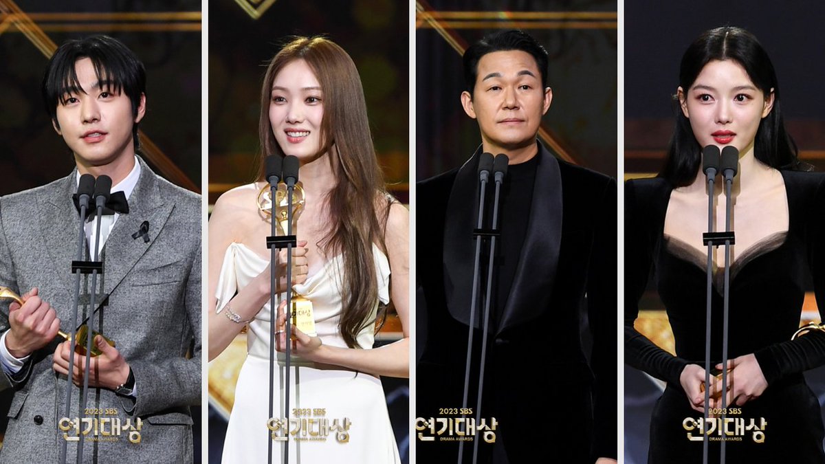KDramaHandle's tweet photo. #2023SBSDramaAwards "BEST ACTOR" Award Winners:

1. #AhnHyoSeop: #DrRomantic3
2. #LeeSungKyung: #DrRomantic3 
3. #ParkSungWoong: #TheKillingVote
4. #MoonChaeWon: #PaybackMoneyAndPower
5. #KimYooJung: #MyDemon
6. #SongKang: #MyDemon 

#안효섭 #이성경 #박성웅 #문채원 #김유정 #송강 https://t.co/0yNhC5S26Q