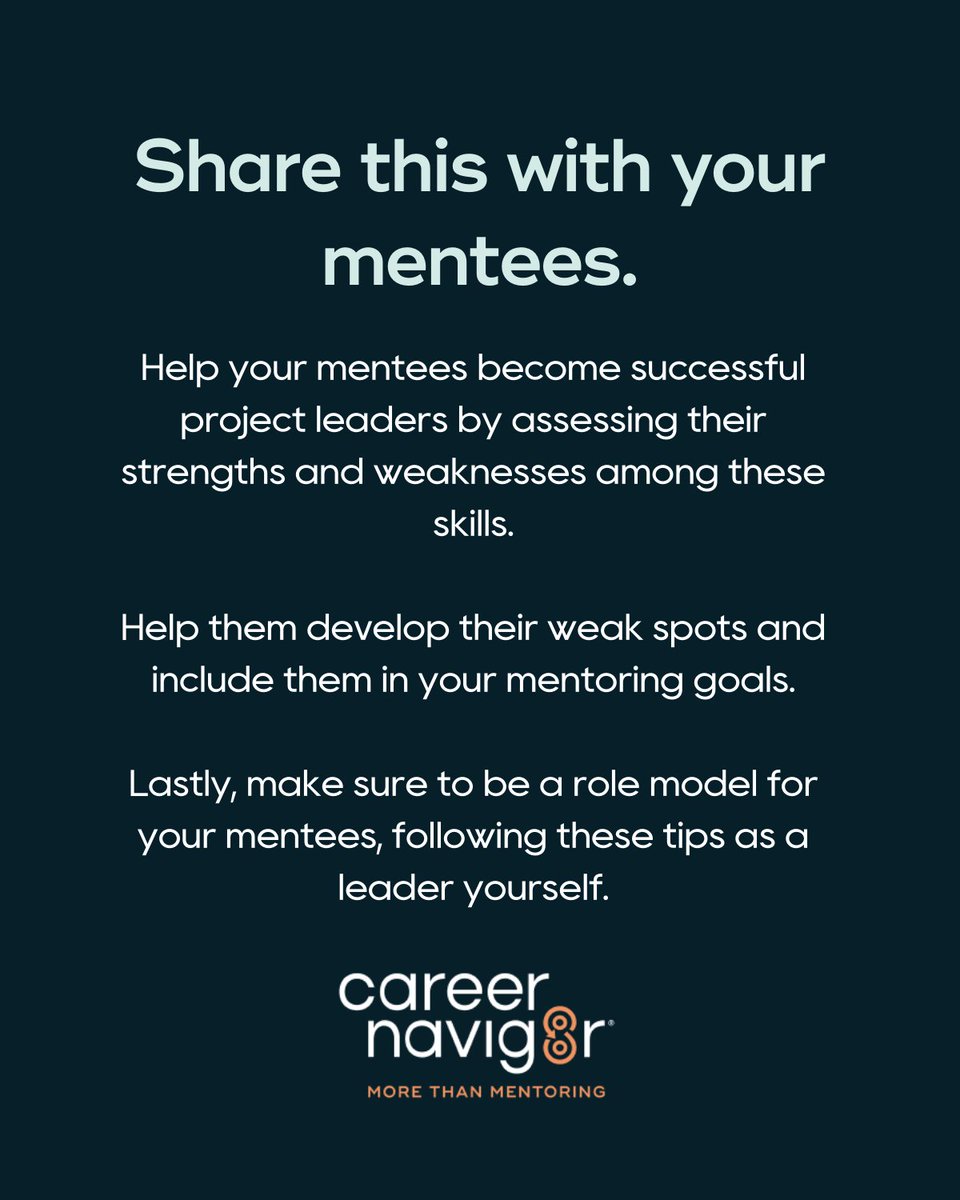 #Leadershipmentors, do you have mentees who are project #leaders or are you a project leader yourself? In this role, you keep the team motivated, timely and competent.

Make sure to focus on developing these aspects with your #projectleader #mentees.