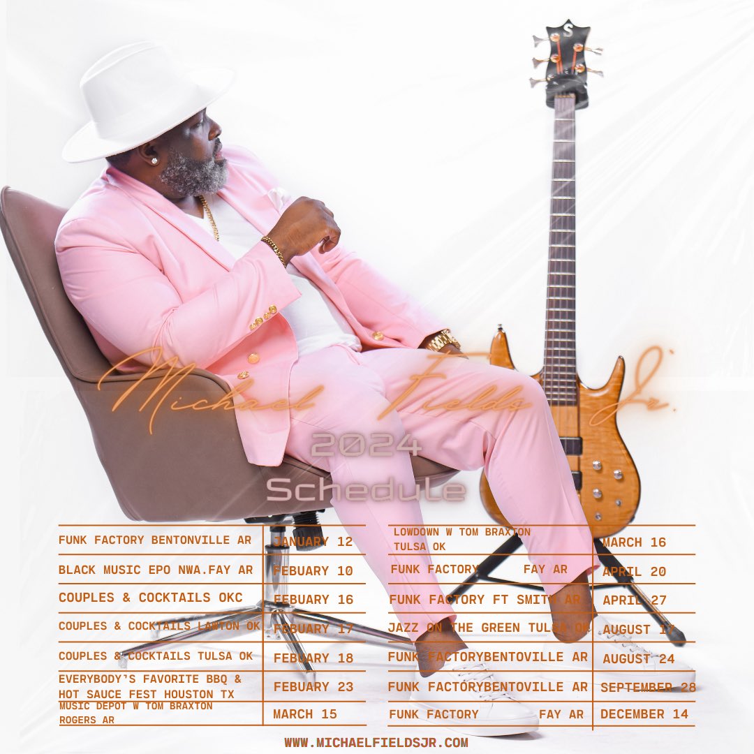 mikefezee's tweet image. Welp 2024 is looking like its going to be off to a great start! Hope to see you out at one of my shows! More dates to come! #michaelfieldsjr #fieldsgood #onthemove #piccolobass #fyp #lowend #smoothjazzartist #piccolobassplayer #bassplayer
#smoothjazz #mrfields #tulsajazz #nwajazz